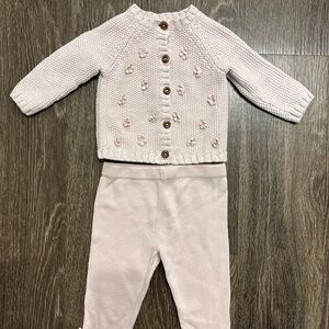 Cynthia Rowley Baby Knit Cardigan Set in Pale Pink